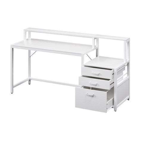 Artiss Computer Desk Home Office Study Table Desks w/Drawers Open Shelf White 160CM FUR-U-CD-MET160-WH-AB
