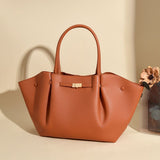Brown Women's Wings Shape New York Slouchy Tote Bag - Soft Textured PU, Oversized V888-ELOSUNG55014