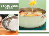 Green Stainless Steel Saucepan for Stew Soup and Hot Pot Cooking V1192-AZ-W-20530