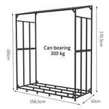 Metal Log Storage Shed Outdoor Firewood Rack Holder V178-66781