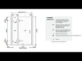 100x110cm Double Door Corner Shower Screen Wall Channels with SS Hinges in Chrome, Square Knob V63-905111