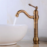 Retro Basin Faucet 360 Degree Swivel Single Lever Bathroom Mixer Tap High Spout Hot and Cold Water V1237-ZY-715-064