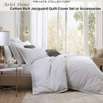 Private Collection Arlet Stone Cotton Rich Jacquard Quilt Cover Set King V442-LED-QUILTCS-ARLET-STONE-KI