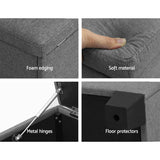 Artiss Storage Ottoman Blanket Box 97cm Linen Grey OTM-L2-LINEN-GY