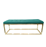 Holly Ottoman Gold Base - Green Seat V292-OTT-HOLLY-GOLDBASE-GREENSEAT