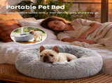 Pet Bed Anti-Anxiety Pet Bed Donut Pet Bed Small Dog Bed Medium Dog Bed Cat Bed - Black / 27in V1107-135-34402-BLK-27IN