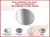 Oval Mirror LED Anti-Fog Illuminated Bathroom Living Room V63-840611