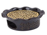 Teapot Warmer Ceramic Alloy Tea Warmer with Tea Light Holder Teapot Mat Hollow Out Flounce Design V1294-YM0703-3118230129411