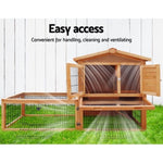 i.Pet Chicken Coop Rabbit Hutch 155cm x 49cm x 90cm Large Chicken Coop Wooden Run Cage House Outdoor PET-GT-WOOD-R1420