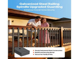 61 Pack Deck Balusters, 82 cm Galvanized Steel Railing Spindles, Hollow Rectangle Metal Decking V952-BPKLGZT61G328HWPY001V0