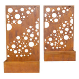 Set 2 Nested Floor/Wall 'Circles' Planters 95cm, 80cm V637-48107PLN