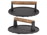 Cast Iron Grill Press Round Heavy Duty 3 Lbs Prevent Scalding Burger Press with Handle for Kitchen V1294-YM0523-3118220068911