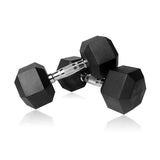 Pair of 6kg Rubber Hex Dumbbells V1409-SKU-1451