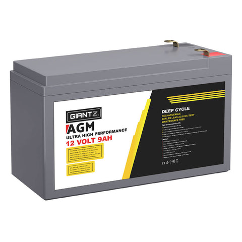 Giantz AGM Deep Cycle Battery 12V 9Ah Box Portable Solar Caravan Camping BATTERY-C-AGM-9