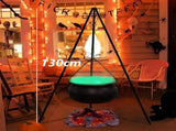 Halloween Outdoor Decorations Witch Cauldron Tripod Stand Fog Machine With - Black - Size 130cm V1107-129-27299-BLK-130CM
