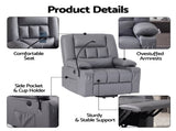 Artiss Power Lift Recliner Chair Massage and Heat for Elderly, Electric Sofa Reclining Chair RECLINER-A23-PU-GY-AB