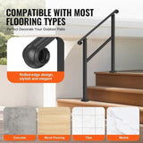 VEVOR Handrails for Outdoor Steps, 2-3 Step Stair Hand Rail & Indoor Railing Kit, Railings for V952-KDJSLZFSHSZW9HILGV0