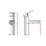 Cefito Bathroom Basin Mixer Tap Square Faucet Vanity Laundry Chrome TAP-A-81H57-SI