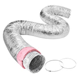 Dryer Vent Hose, 152.4MM Insulated Flexible Duct 7.62M Long with 2 Duct Clamps, Heavy-Duty Three V952-NTJYGD625FT020G41V0