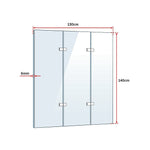 3 Fold Chrome Folding Bath Shower Screen Door Panel 1300mm x 1400mm V63-831501