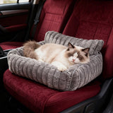 Cozy Foldable Pet Sofa Bed with Plush Sherpa Fleece A Portable, Warm Retreat for Cats and Small V1341-ZY-23Q9DWBL-BEIGE