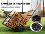 Firewood Log Cart, 113 kg Load Capacity, Outdoor and Indoor Wood Rack Storage Mover with Pneumatic V952-DCCH43XH27XWYTWGDV0