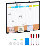 24x 18 Monthly Calendar Whiteboard & Cork Board Combo with Aluminum Frame 2-in-1 Magnetic Dry Erase V767-VVR-RMB24X18RLBB31L3TV0