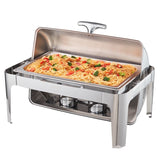 VEVOR Roll Top Chafing Dish Buffet Complete Set, 7.5L Stainless Steel Chafer with Full Size Pan, V952-ZFXFGCL1JTZF5Y4C1V0