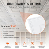 Ceiling Tiles 12-Pack 24 x 24 in PVC Easy Installation White Geometric V952-THBZPVCB12J2BINQSV0