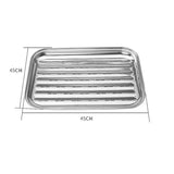 2 Pack Stainless Steel BBQ Grill Baskets, Perforated Grilling Trays for Vegetables and Meat on V1189-LC-HW-00574