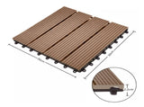 SOGA 11 pcs Light Chocolate DIY Wooden Composite Decking Tiles Garden Outdoor Backyard Flooring Home DECK7004