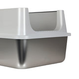 Pawz Stainless Steel Large Semi-Enclosed Cat Litter Box PT1398-GY-AU
