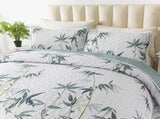 Soft leafey bloom Quilted 3 Pc Bedspread & Pillow Cover Set V745-AC090272Q13U