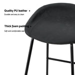 Artiss 4x Bar Stools Kitchen Dining Chairs Counter Stool PU Leather Metal BA-TW-8320-BKX4