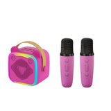 Mini Cat Ear Karaoke Machine Wireless Microphones USB Rechargeable RGB Party - Black - Size 01 V1106-791-05515-BLK-01