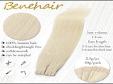 Tape in Hair Extensions Human Hair Platinum Blonde 18 Inch 20pcs 50g/pack Straight Hair Extensions V1188-WTJ-SJH-1561