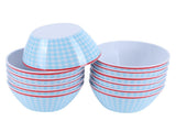 12PCS 6in Salad Bowls Food Serving Bowls Imitation Porcelain Dinnerwar TablewareLight Blue Grid V1294-YM0901-3118210047012