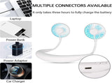 Hanging Neck Aromatherapy Fan Portable 3000mAh Battery Rechargeable Mini USB Personal Fan-White V1263-JX-1772