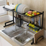 GOMINIMO Dish Drying Rack Over Sinks Adjustable 85-100cm V227-6160402101990