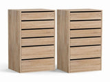 Artiss 2x Chest of 6 Drawers Dresser Tallboy Pine FURNI-N-CDR-6D-WD-ABX2