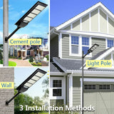 Solar Street LED Light with Radar Sensor, Black, 480W, Remote Control, Outdoor Flood Wall Lamp V178-59195