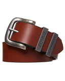 Mens Metal Loop Genuine Buffalo Leather Belt Dual Size - Brown V563-M00021-BROWN-M