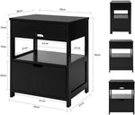 Black Bedside Table with 2 Drawers V178-58571