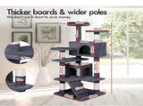 CARLA HOME 180cm Cat Tree Tower for Indoor Cats with Plush Perches, Dual Condos, Natural Sisal LSB-36390