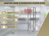 Modular Wire Storage 45x45cm Steel Shelving Chrome With Wheels For Garage Warehouse Or Kitchen V63-841291