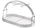 Plated Silver Coffee Cup Rack Organizer Handcrafted Wrought Iron with Stable Handle and Smooth Weld V1369-AZ3-W-15885