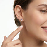 Elegant Four-Prong Moissanite Stud Earrings with Screw Backs Brilliant Round Cut, Icy White V1341-ZY-ZAYHM5G7-MOISSANITEROUND50M-PREMIUMS925