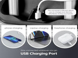 3-Piece Digital Luggage Set with Weighing Scale & USB Charging Black V915-FB3001-BK