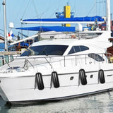 Boat Fenders, 10" x 28" Ribbed Fender, 4 Pack Bumpers, Hole Through Middle Ribbed Inflatable V952-DNB10X28YCBHQHS01V0