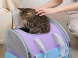 Khaki Portable Pet Carrier Backpack - Spacious, Breathable, and Travel-Friendly for Cats and Small V888-ELOSUNG21974